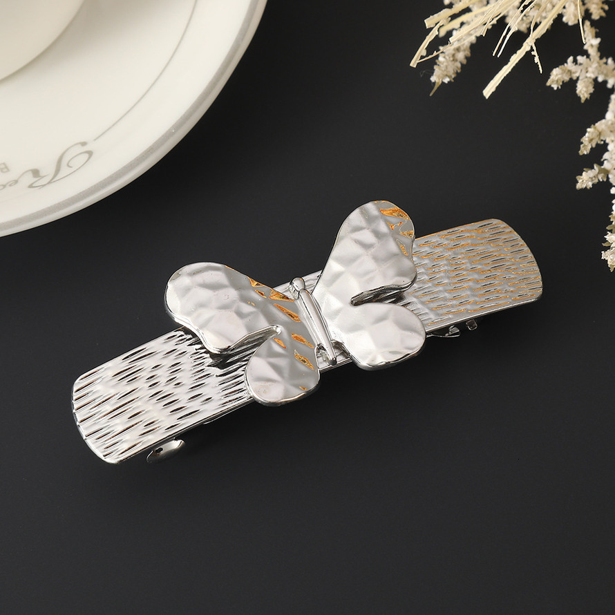 Simple Butterfly Korean Style High-End Back of Head Hairpin Bun Spring Clip Hair Accessory SY-8132