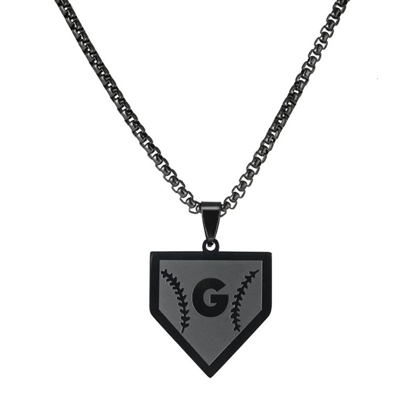Baseball Stainless Steel Necklace Laser English Letter Pendant