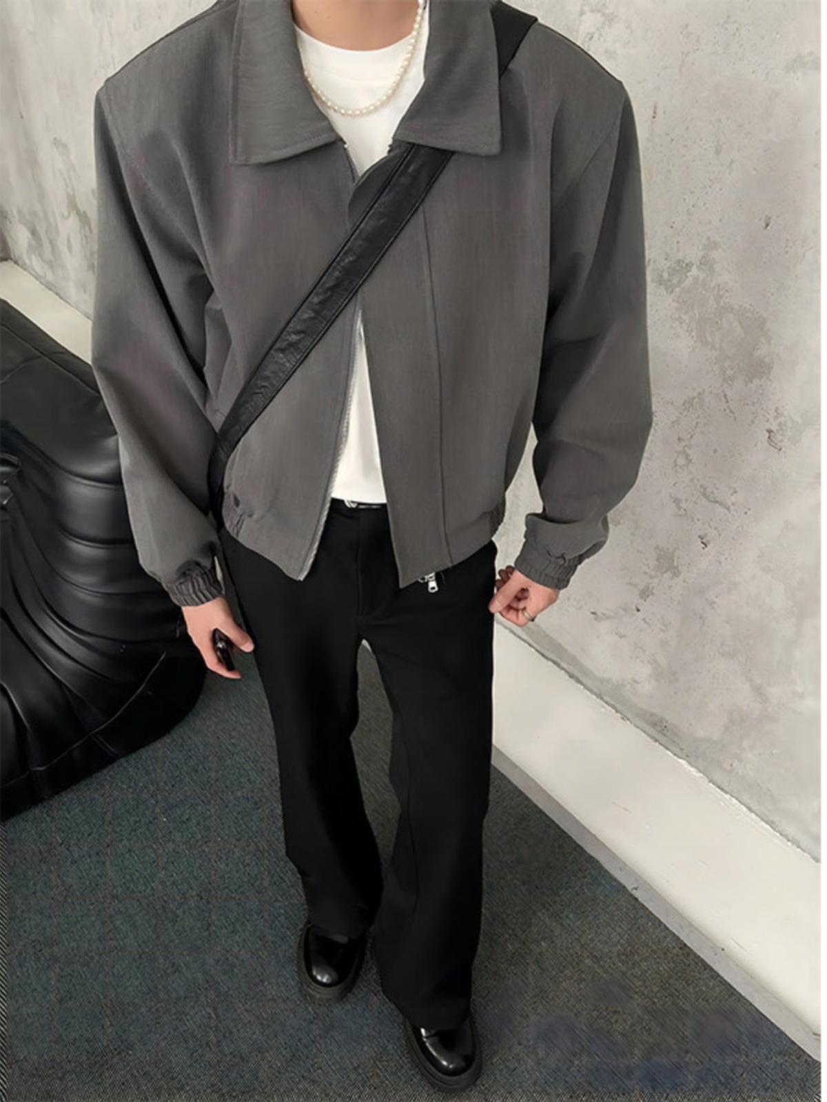 M82506 New spring and autumn men's outdoor casual jacket coat middle-aged and young stand-up collar jacket loose large size