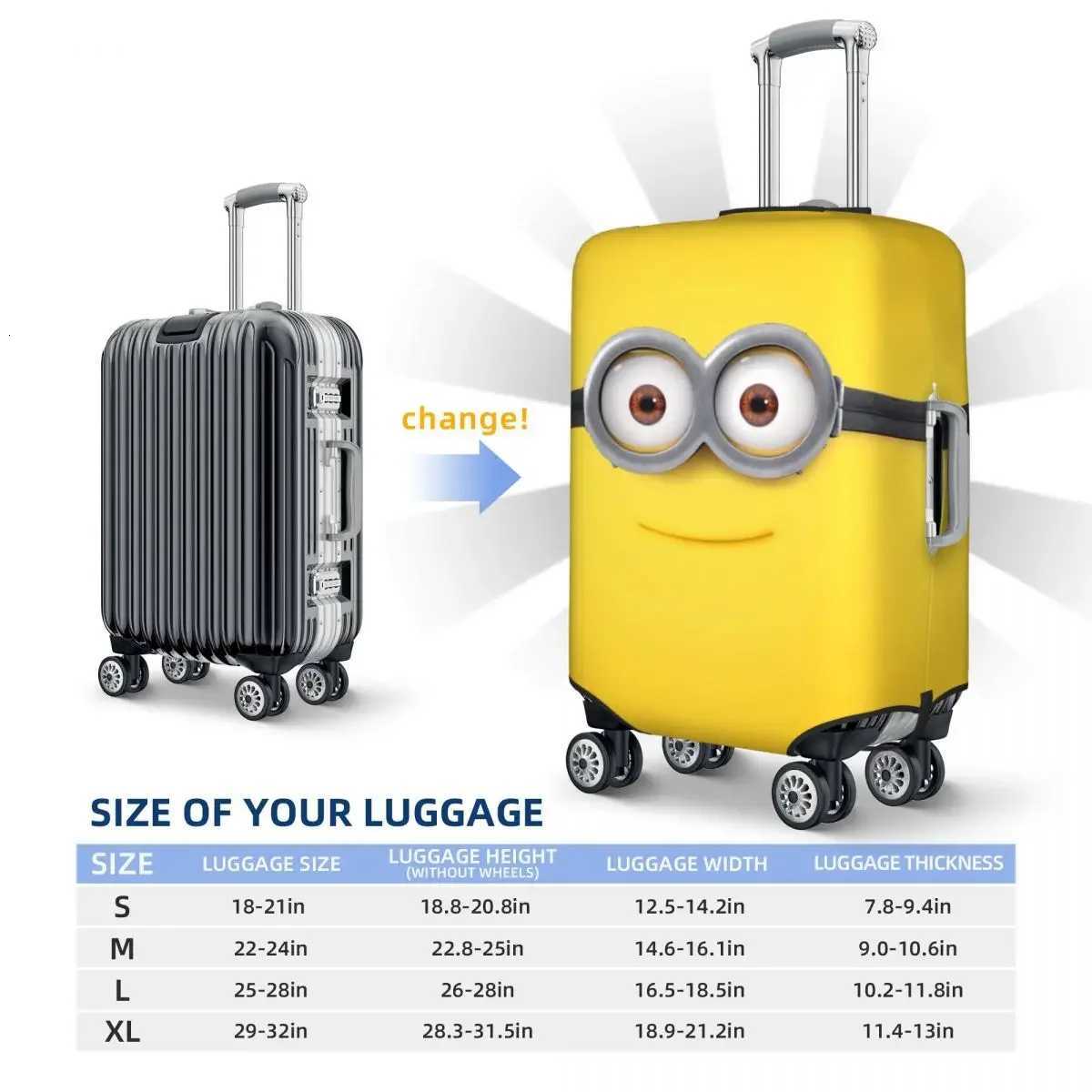 Minions Patterned Suitcase Case Thickened and Wear-Resistant Travel Case Consignment Case for Dust Protection When Going Out W250823