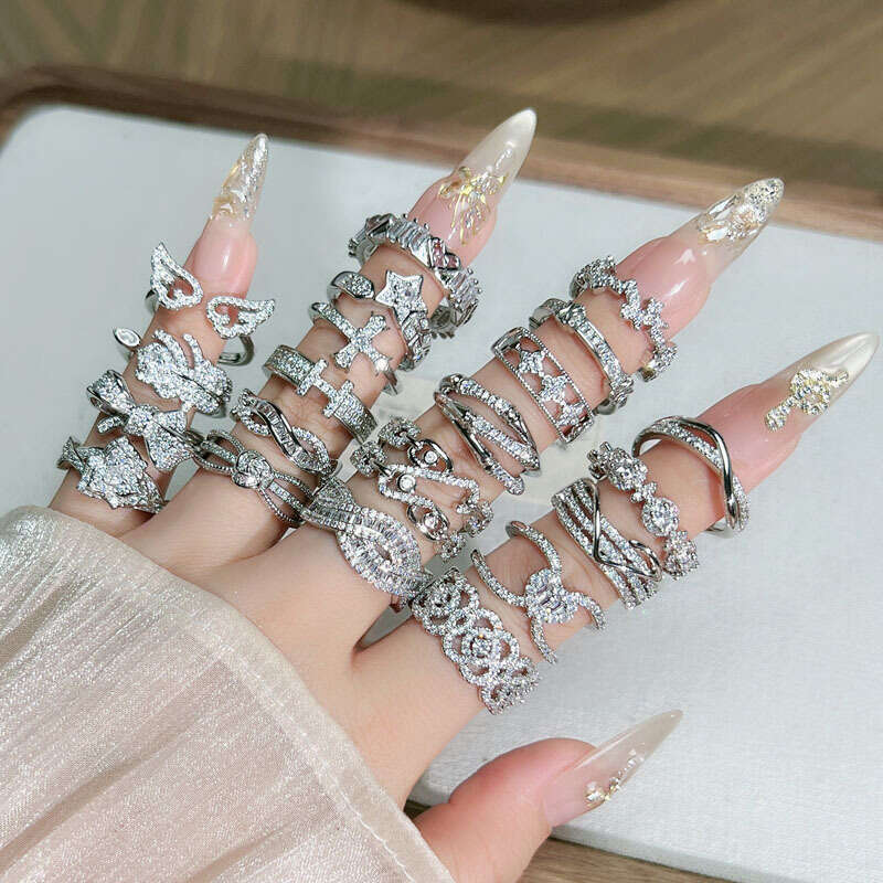 love ring titanium steel silver men women rose gold jewelry for lovers couple rings gift combination Big Diamond Couple's wedding ring