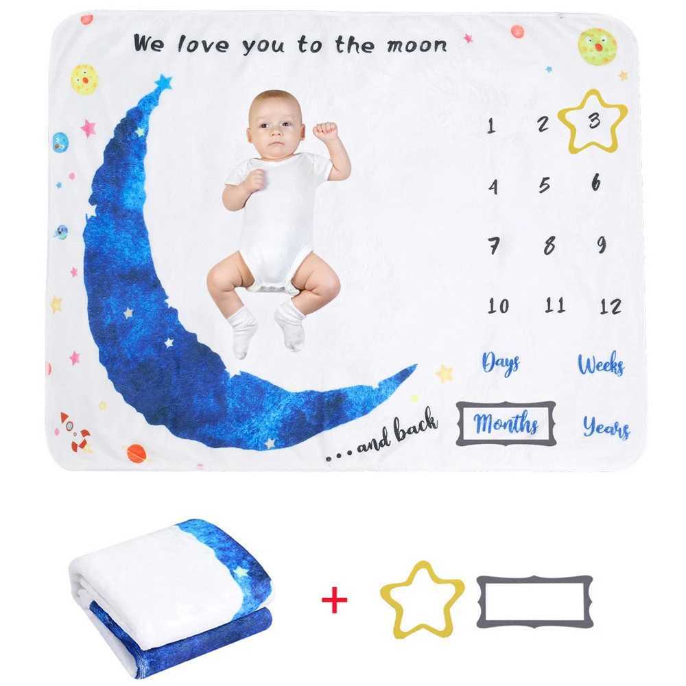 Ylsteed Baby Monthly Milestone Blanket Fleece Photography Background Prop for Boy Girl Lion Animal Rabbit Print Shooting Blanket L250822