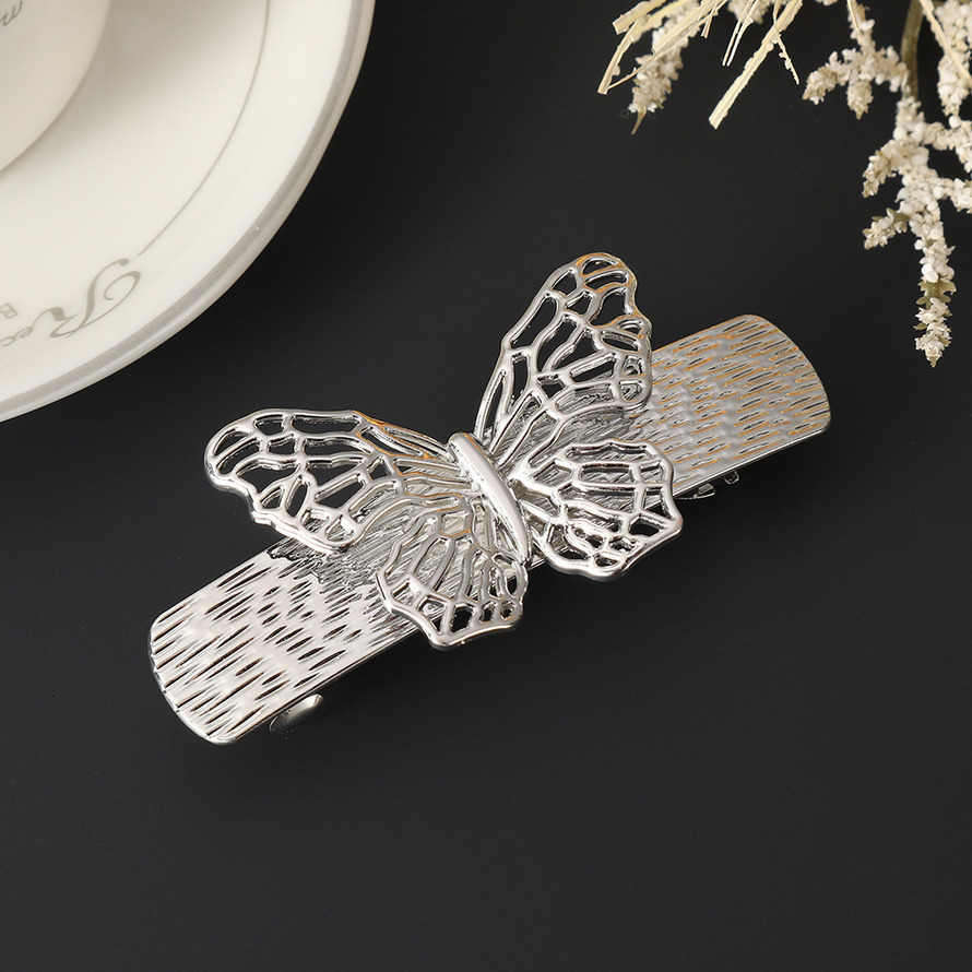 Simple Butterfly Korean Style High-End Back of Head Hairpin Bun Spring Clip Hair Accessory SY-8132