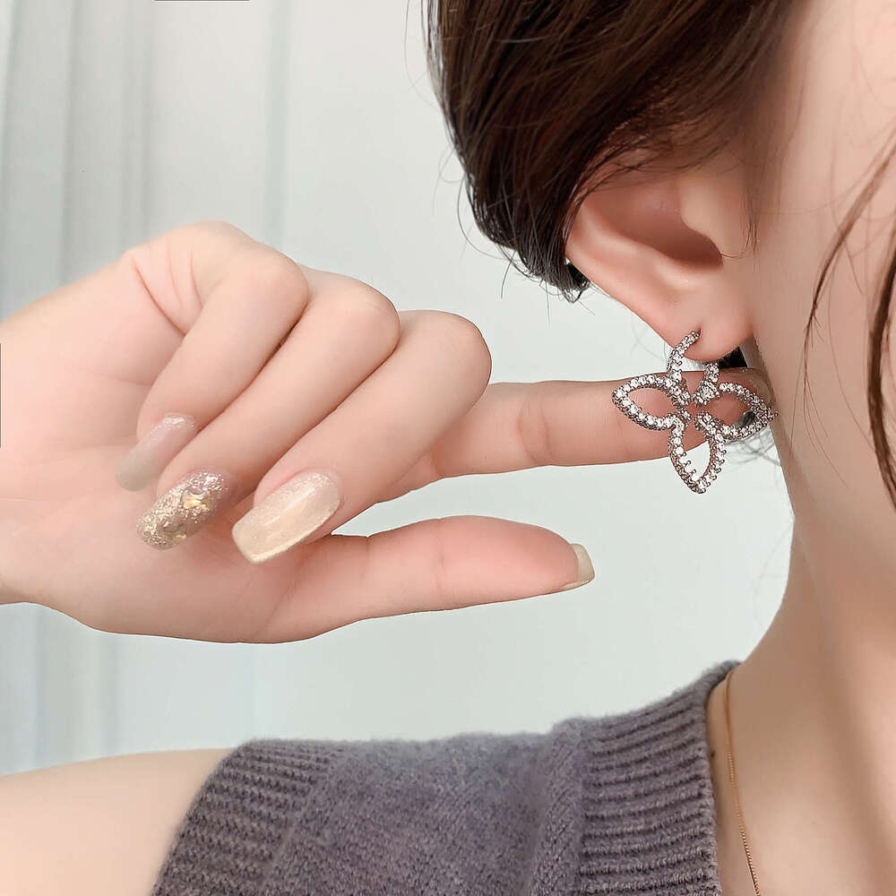 Top 18k Gold Earring Luxury High Quality Women Crystal Diamond Plated Studs Earrings Wedding Party Jewelry