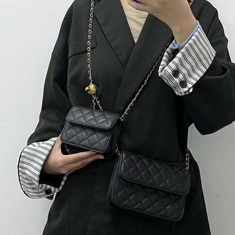 Designer Bags Luxury Handbags Gold Beaded Spherical Waist Design Mini Lipstick Chain 2025 New Tiny Style Quilted Shoulder Crossbody Women's Purse