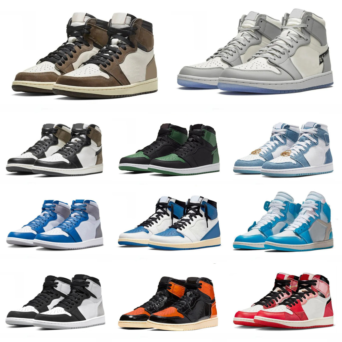 Trainers 1 J1 Casual Sports Basketball Shoes Men Women High Low Reverse True Turbo Blue Pine Lucky Green Tennis DARK Mocha Chicago OG Denim Pine Green Outdoor Sneakers