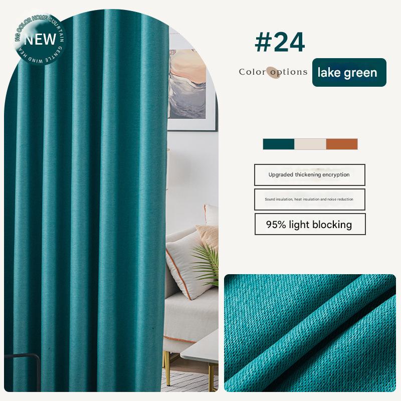 YL-36996 flat double-sided linen curtain fabric high light-proof sunshade soundproof cotton and linen curtain finished product for living room and bed