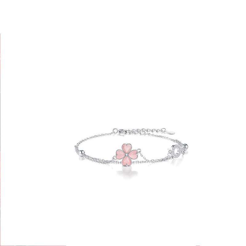 Bracelet Womens Charm Bracelets S925 Silver 18K Gold Plated Natural Chalcedony Luxury Jewelry Gift for Women