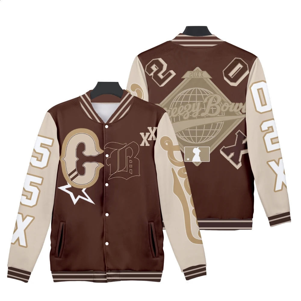 Chris Brown Varsity Jacket Breezy Bowl Tour Merch Baseball Jacket XX for Women and Men Cool Button Tops 250822
