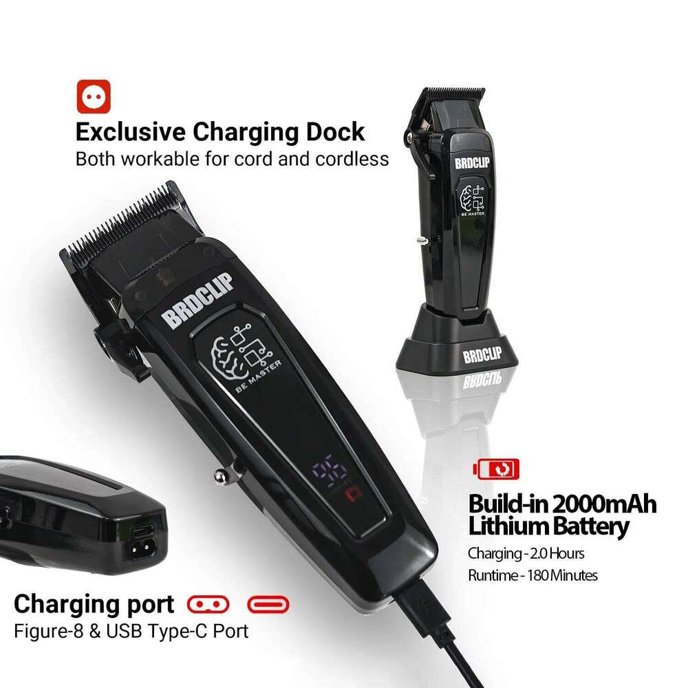 BRDCLIP Brd106 Professional Oil Head Electric Cordless Clipper 7500Rpm Hair Salon Trimmer DLC Blade Men's Barber Hine