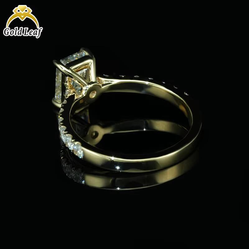 Goldleaf Lab Grown Diamond Solitaire Ring Emerald Cut 1.5ct E VS IGI Certificated CVD HPHT Lab Diamond 14k Gold Ring Jewelry