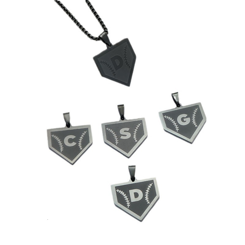 Baseball Stainless Steel Necklace Laser English Letter Pendant