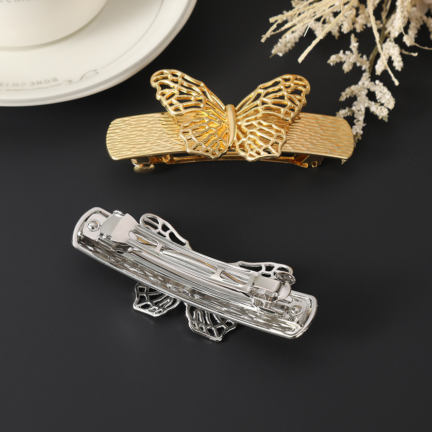 Simple Butterfly Korean Style High-End Back of Head Hairpin Bun Spring Clip Hair Accessory SY-8132