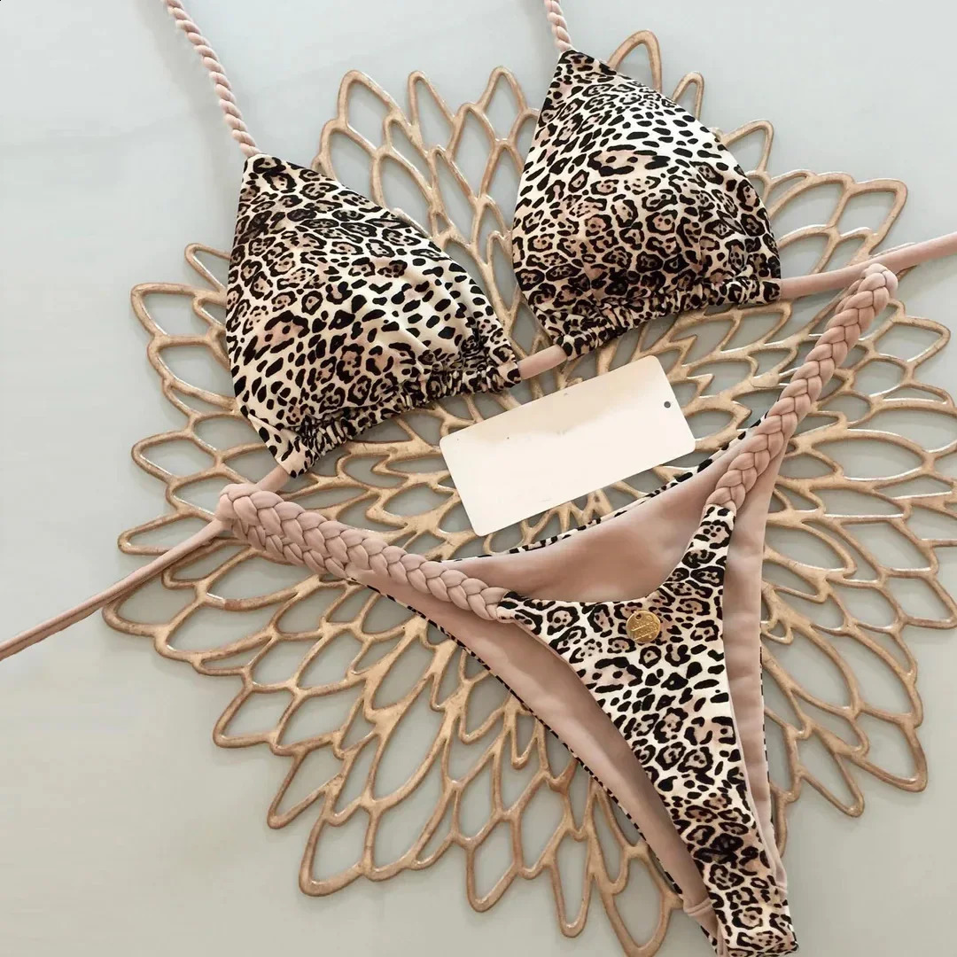 Bikini Women Swimsuit Beach Vacation Swimwear Leopard Printed Sexy Set Beachwear Thong Bathing Suit Biquinis y250822