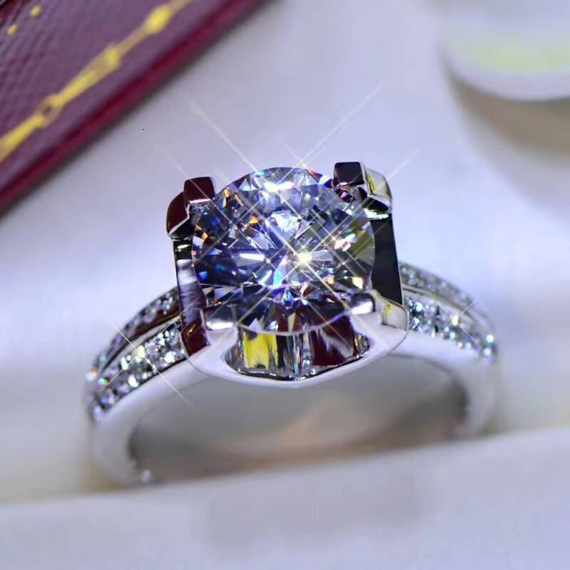 Luxury 925 Silver Pass Diamond Test 1 Ct D Color Moissanite Cow Head Wedding Ring Excellent Cut Top Quality Moissanite Rings
