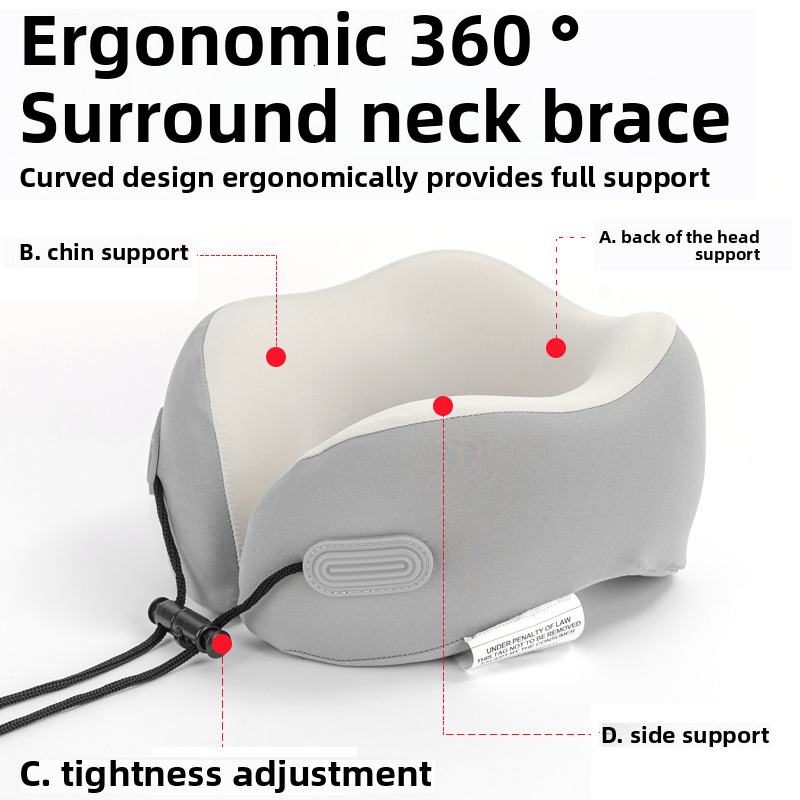 Ice Silk Memory Foam Travel Airplane Sleeping Cervical Neck Pillow Portable