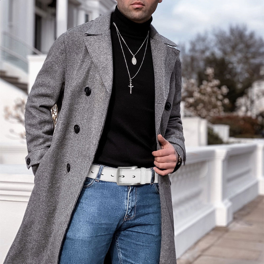 Men Buckle Belt Genuine Cow Leather Belt for Men Real Leather Belts 241205