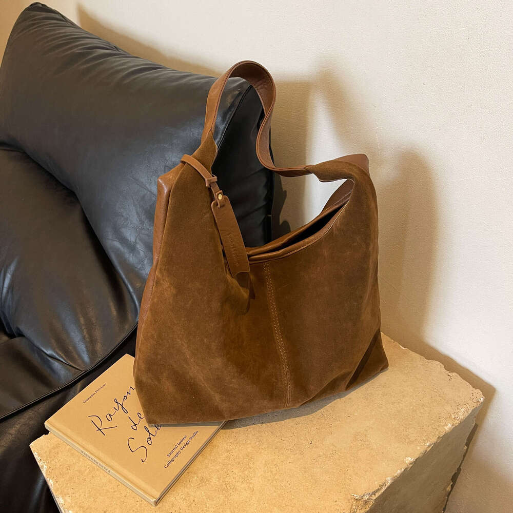 Designer Bag Luxury Bag Suede Patchwork PU Women's Shoulder Bag 2025 Trend Hobo Large Capacity Commuter Simple Lightweight Shoulder