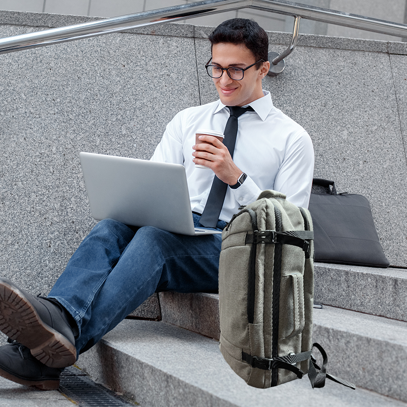 Spacious Water-resistant Travel Laptop Bag with Stylish Design - Ideal for Males Equipped with a convenient charging port - DH004