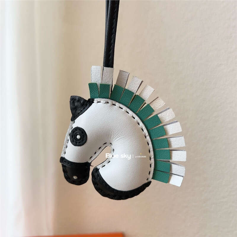 Bag Charms Designer Pony charm for women zebra leather tassel Bags Leather pendant Decoration