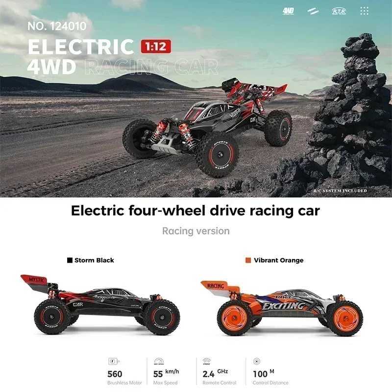 WLtoys 124010 55KM/H RC Car Professional Racing Vehicle 4WD Off-road Electric High Speed Drift Remote Control Toys for Children L250822