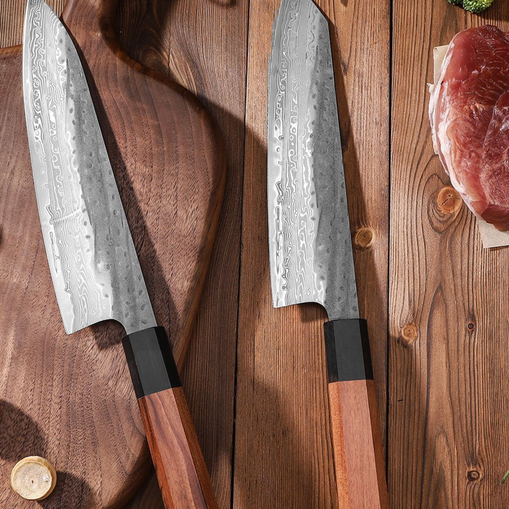 8.2 Japanese Kiritsuke Chef Knife Damascus Steel Tip Vegetable Cutting Machine VG10 Hand Forged Professional Kitchen Knife 250226