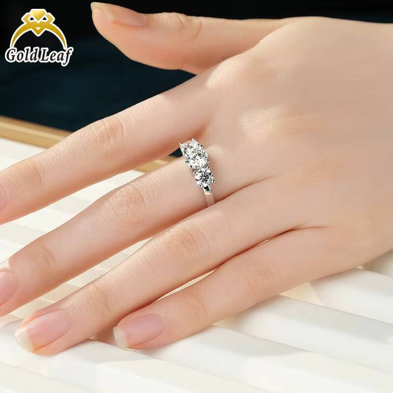 14K White Yellow Gold Lab Grown Diamond Rings CVD HPHT DEF VS IGI GIA Certificate Fine Jewelry Rings 3 Stones Ring