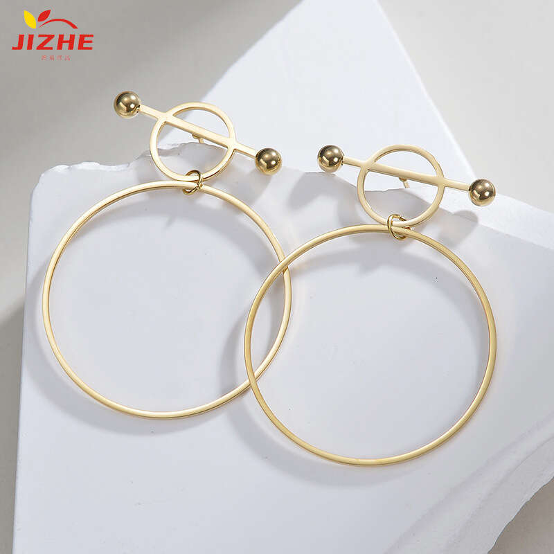 earings High Quality Hoop gold silver plated Crystal Earrings Letters Stainless Steel Wedding Pearl Dangle Jewelry for Women Party Gift