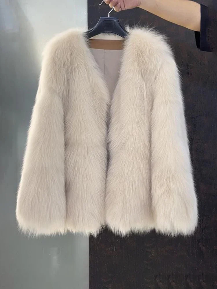 Haining fur coat young medium to long 2024 furry autumn and winter thickened top veste femme 250823