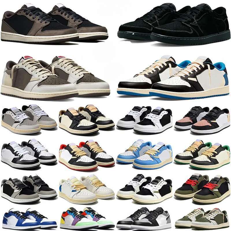 2025 Designer Low Basketball Shoes Wolf Carbon Arctic Punch Black Toe Fragment Reverse Mocha UNC Grey Camo Trainers Women Sneakers EUR 36-47