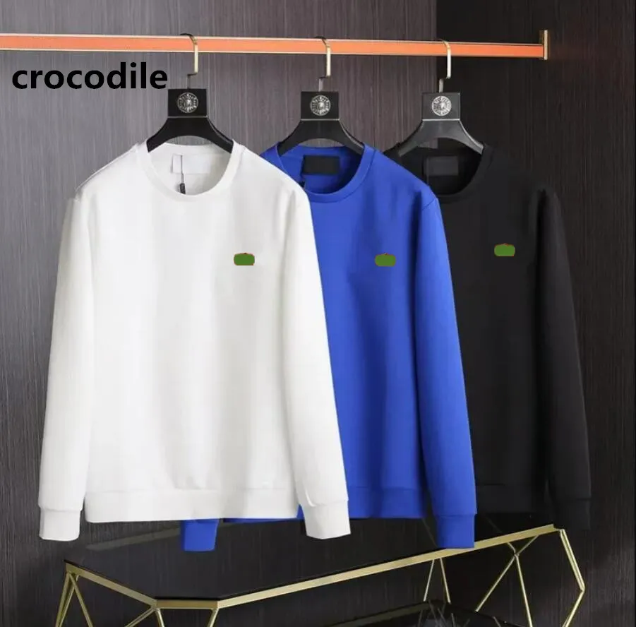 Designer Crocodile Embroidered Mens and Womens T-shirts Hoodies Printed Fashion long Sleeves Luxury Hip Hop Street Clothing