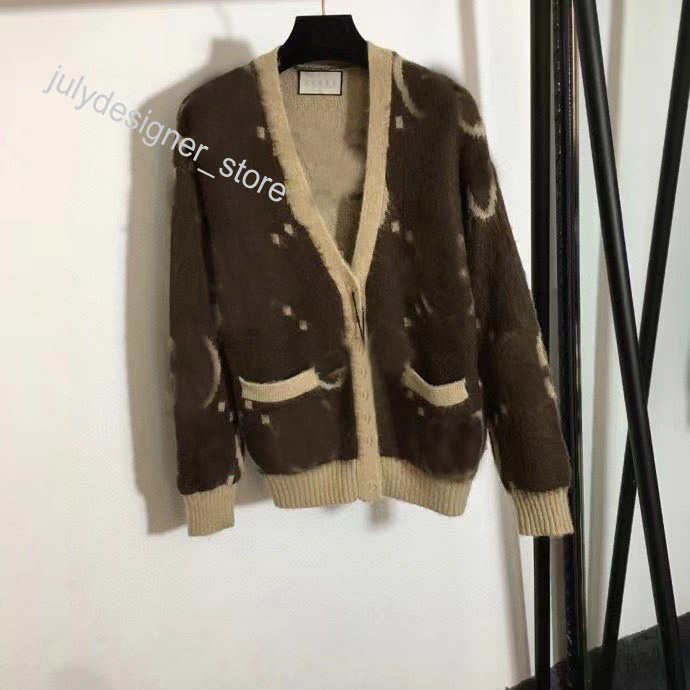 Womens Luxury Sweater Designer Sweaters Long Sleeve Cardigan for Woman Fashion Pullover Turtleneck Coat Lady Jacket Tops V-neck Mohair Knitted Cardigans