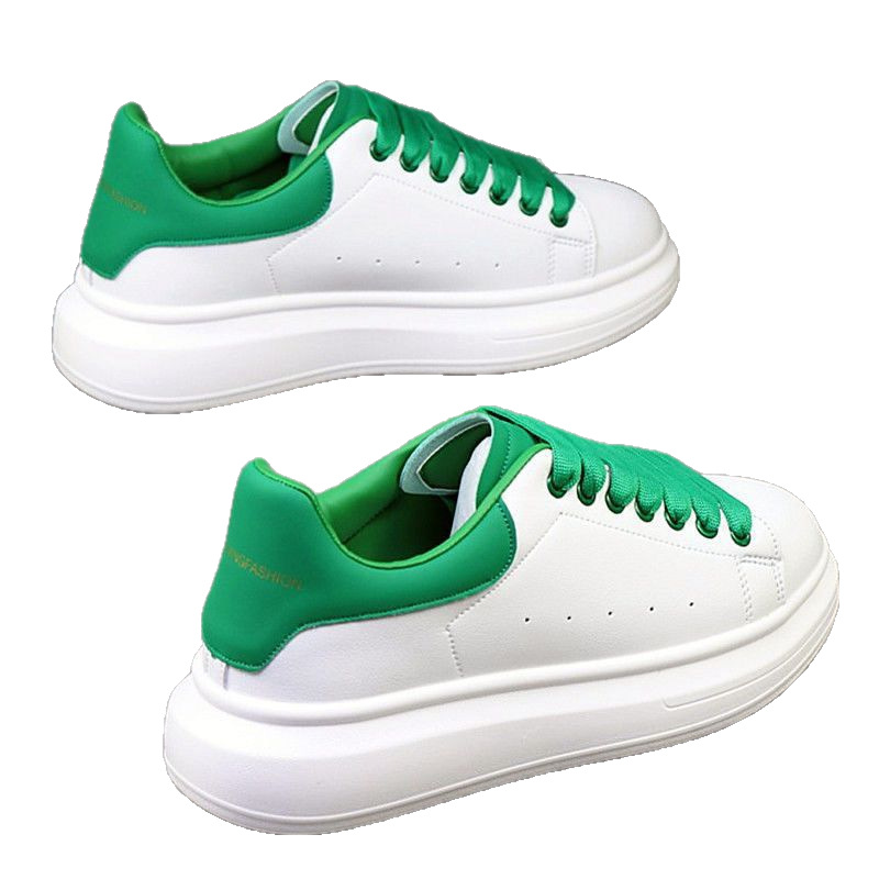 free Shipping Thick soled inner height increasing deep blue tailboard shoes casual versatile men women shoes sports trendy shoes for couples white Sne