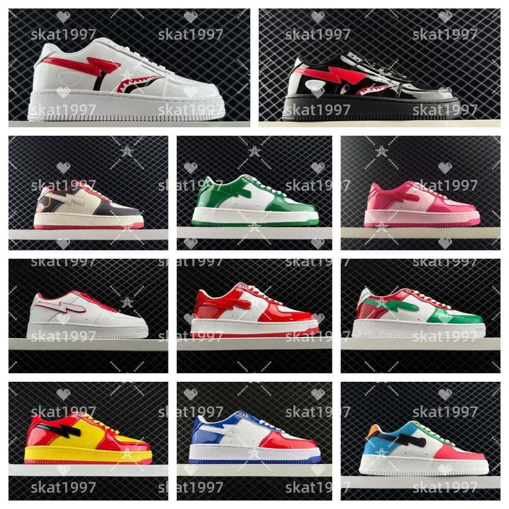 Designer shoes for womens mens trainers Platform Sneakers Sta Low Shark Stases Black Camo Grey Red Suede Patent Leather Camouflage Skateboarding Outdoor Jogging 01