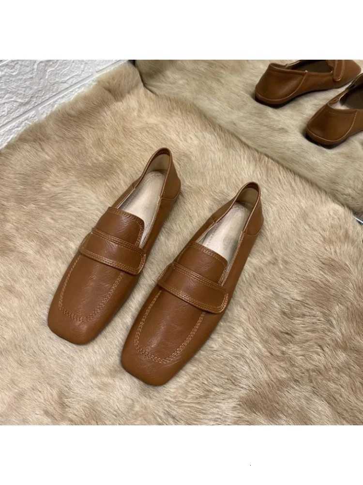 2025 Hot Selling French Square-Toe Loafers for Women - Slip-On Comfortable Flats with Soft Sole Gentle Style Work Pumps Y250823