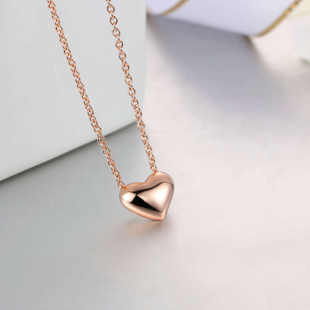 woman men love red blue plated silver gold necklace chain Heart necklaces pendant necklace simple jewelry gifts popular classical