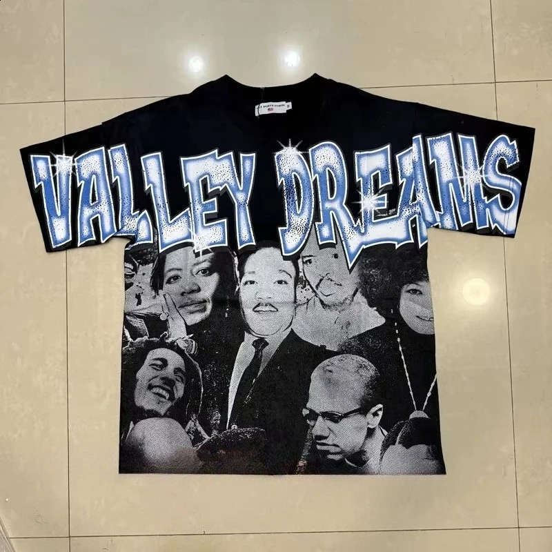 Real Picture Vale Tshirt High Street Retro Print Original Label Unisex Loose Casual Breathable VALLEY Short Sleeve 250822