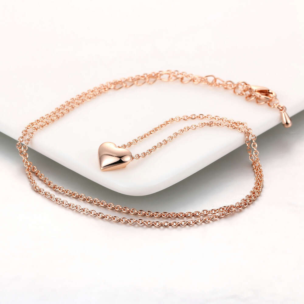 woman men love red blue plated silver gold necklace chain Heart necklaces pendant necklace simple jewelry gifts popular classical