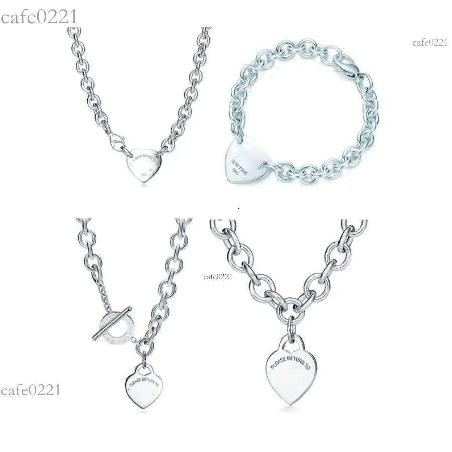 New Arrival Designer Pendant Necklace Jewelry Sterg Sier Key Return Heart Necklace Love Pendant Necklace Bracelets For Women Chain Necklace Gift To Lovers