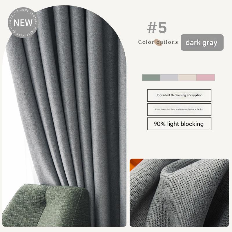 YL-36988 flat double-sided linen curtain fabric high light-proof sunshade soundproof cotton and linen curtain finished product for living room and bed