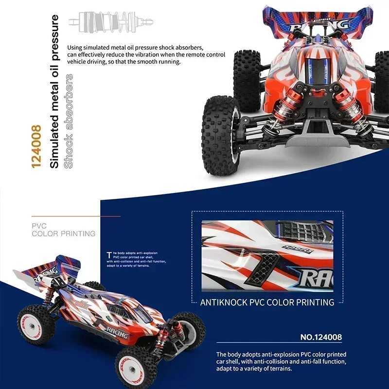 WLtoys 124008 60KM/H 4WD RC Car 3S Professional Racing Car Brushless Electric High Speed Off-Road Drift Remote Control Toys Gift L250822