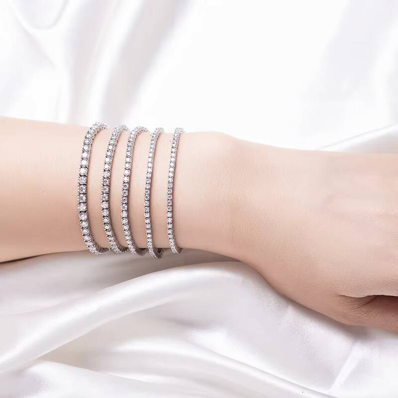 MiShang Jewelry 9k 10k 14k 18kGold Tennis Chain Lab Grown Diamond Tennis Bracelet