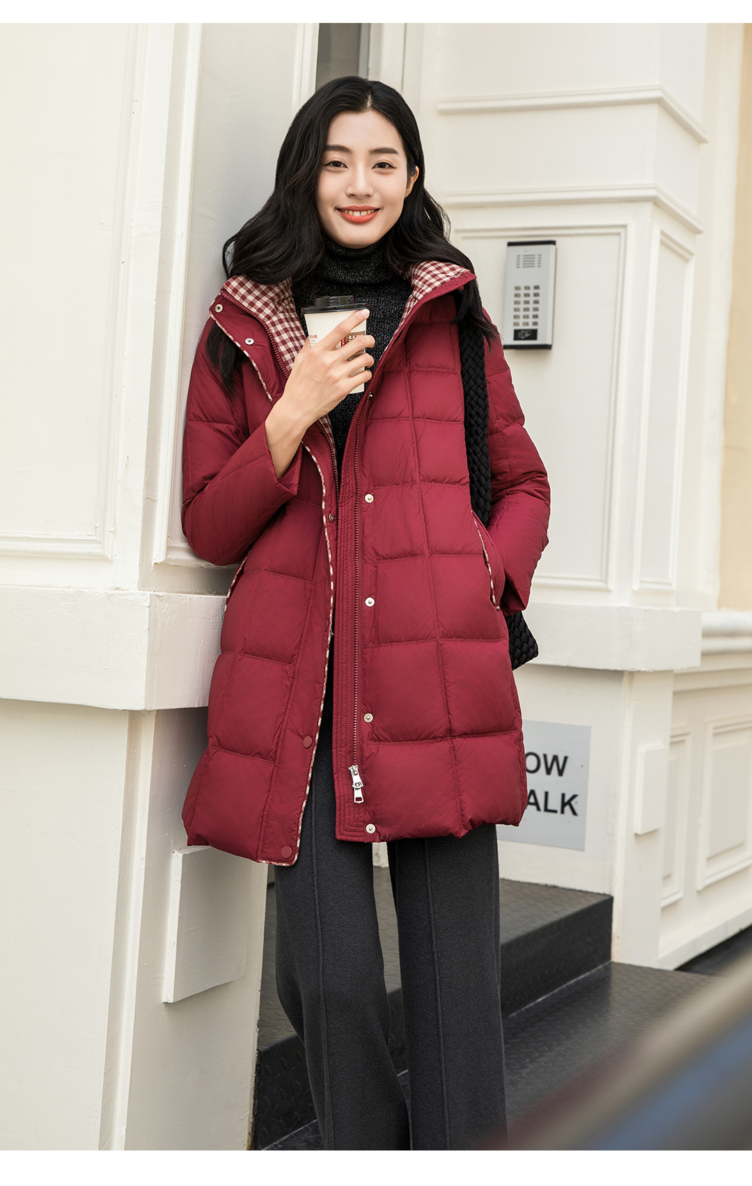 Autumn Winter Womens Casual Deep Color Broad Leg Pants Comfortable Lazy Day Outfit - K48552