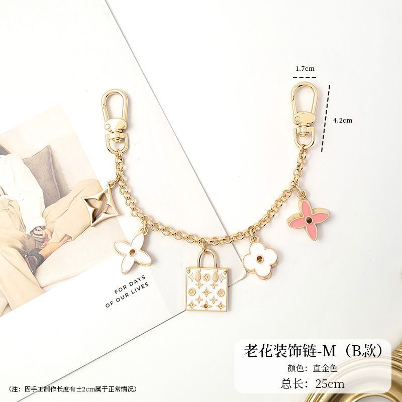 Suitable for Croissant Decoration Vintage Flower Modification Strap Bucket Bag Luxurys designer Fashion style Extension Chain Accessories Metal Pendan