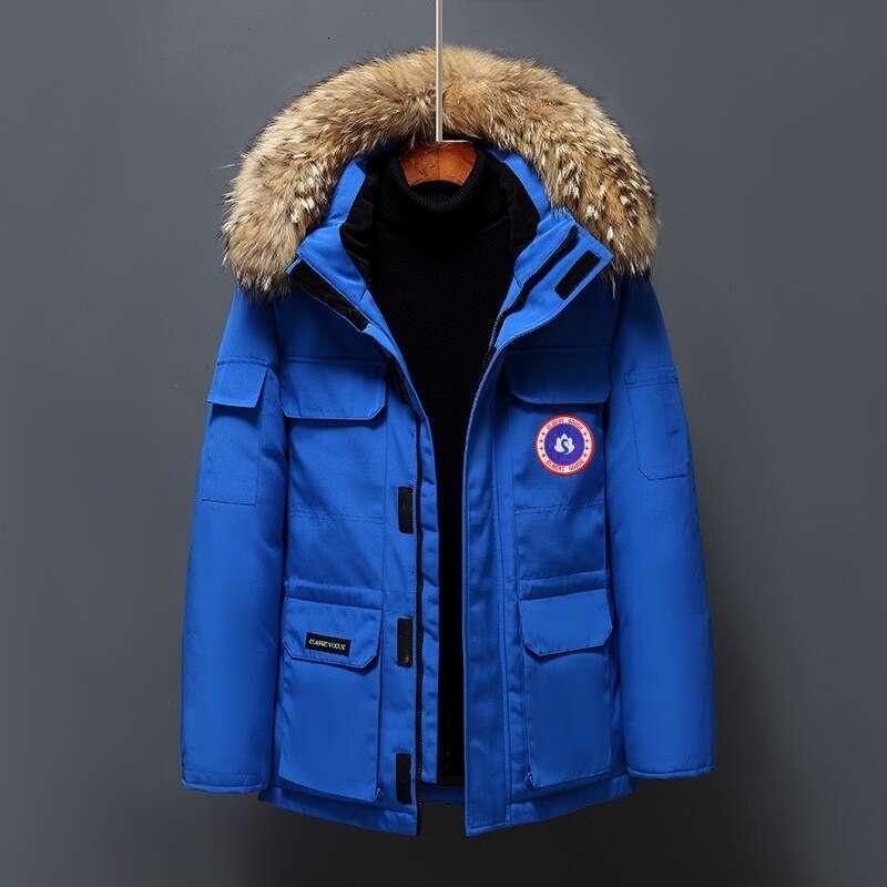 Canada Jacket Goosecoats Designer Mens Winter Warm Wolf Fur Hood Parka Pocket Windbreaker Canda Down Coat Womens Doudoune Luxe Femme Puffer Overshirt 39