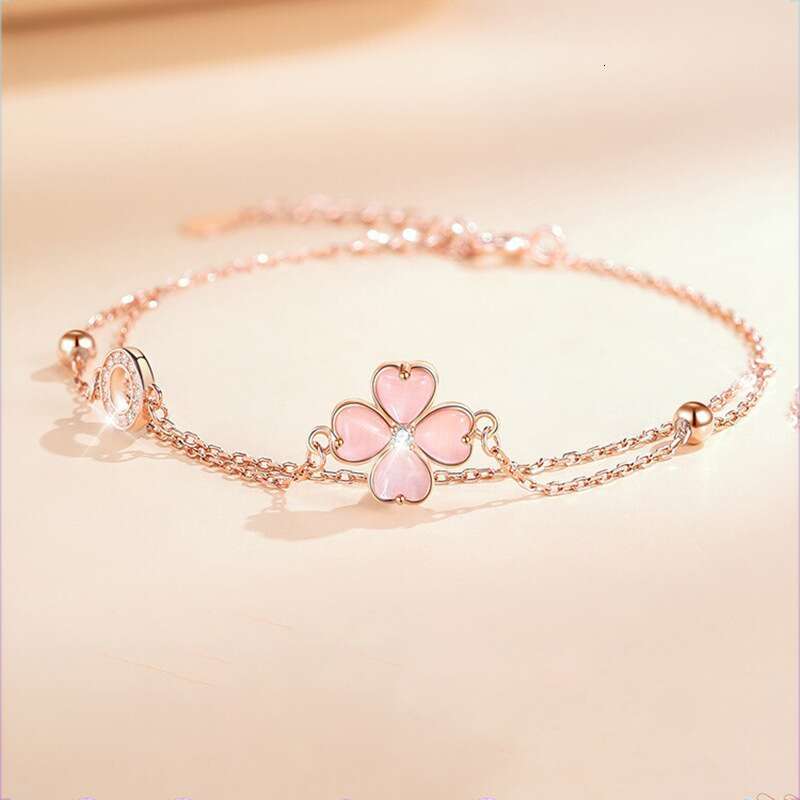 Bracelet Womens Charm Bracelets S925 Silver 18K Gold Plated Natural Chalcedony Luxury Jewelry Gift for Women