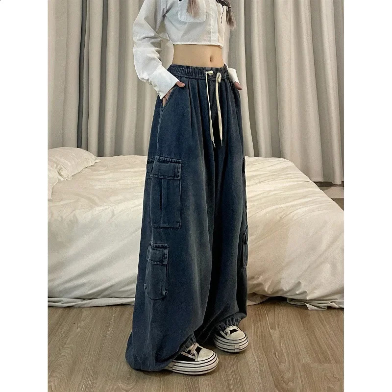 Cool Streetwear Hip Hop Wide Leg Workwear American Retro s Jeans Casual Comfortable Loose Fit Z260314