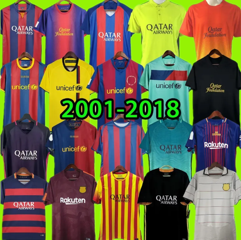 2005 06 Barcelone Retro MESSIS Soccer Jerseys RONALDINHO NEYMAR JR A.INIESTA 01 02 03 04 05 06 07 08 09 10 11 12 13 14 15 16 17 18 19 vintage football shirt T Barcelonaes