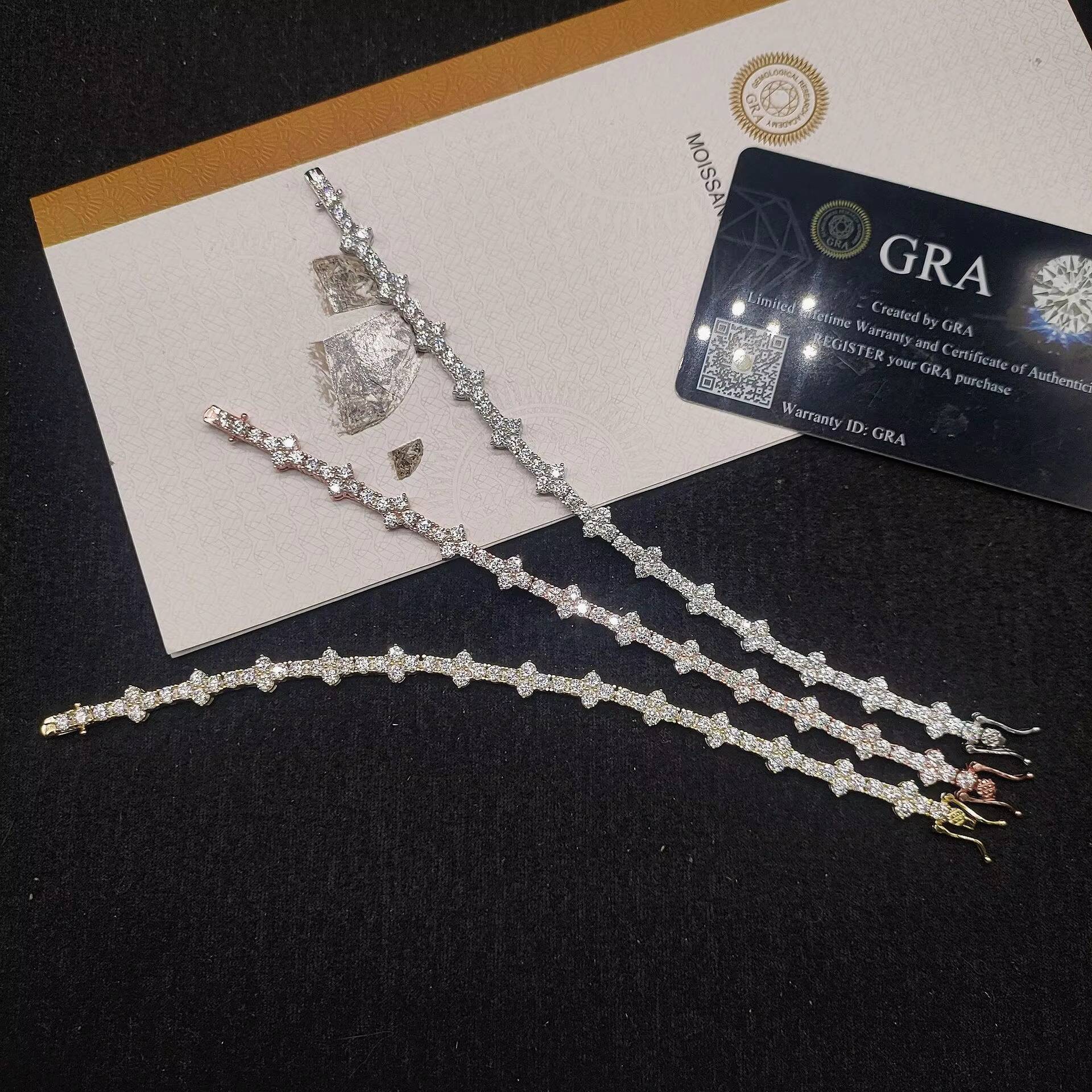 Hot Wholesale Unisex S925 Silver 3/4mm Cross Tennis Bracelets Males D-Color Hip Hop Moissanite Bracelet