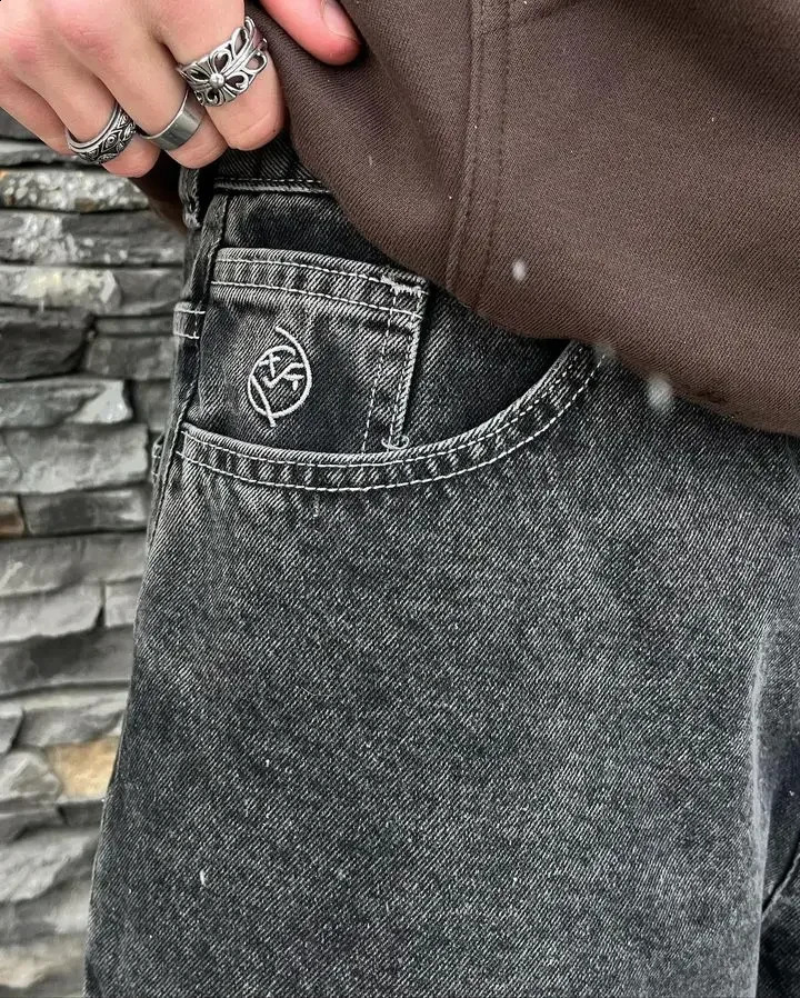 Polar Big Boy Streetwear Skateboard Retro Blue Denim Shorts Harajuku Hip Hop Cartoon Graphics Embroidered Baggy Short Sweatpants 250823